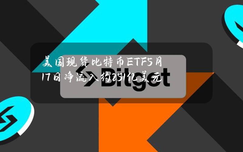 美国现货比特币ETF5月17日净流入约2.51亿美元