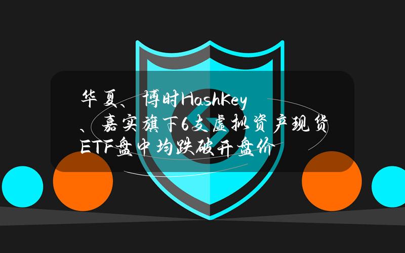 华夏、博时HashKey、嘉实旗下6支虚拟资产现货ETF盘中均跌破开盘价