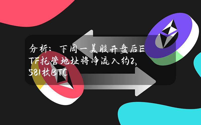 分析：下周一美股开盘后ETF托管地址将净流入约2,581枚BTC