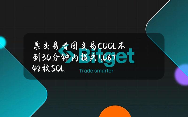 某交易者因交易COOL不到30分钟内损失1,067.42枚SOL