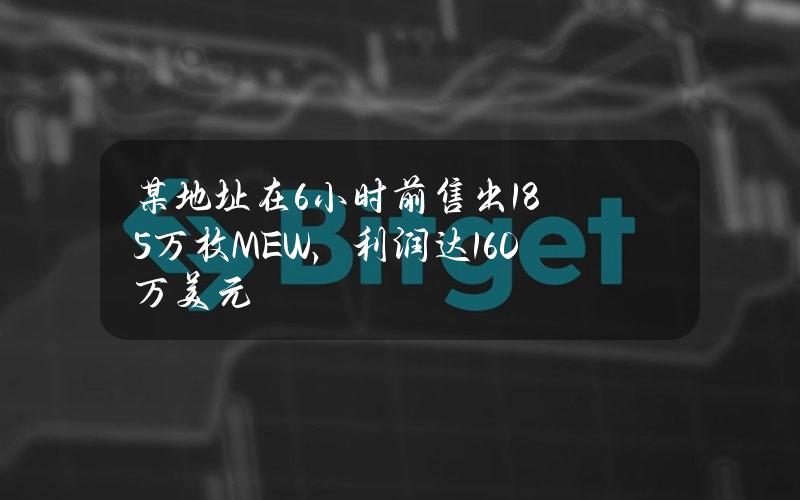 某地址在6小时前售出185万枚MEW，利润达160万美元