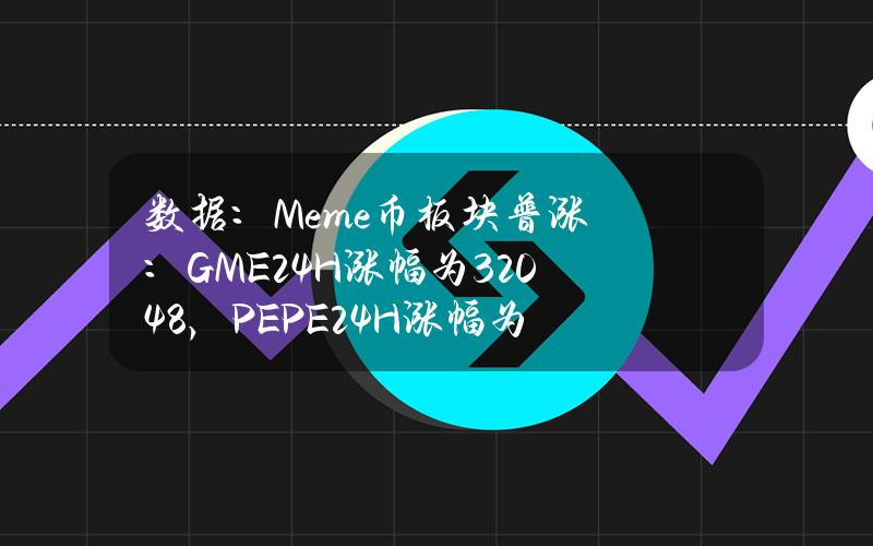 数据：Meme币板块普涨：GME24H涨幅为320.48%，PEPE24H涨幅为20.64%