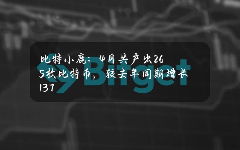 比特小鹿：4月共产出265枚比特币，较去年同期增长13.7%