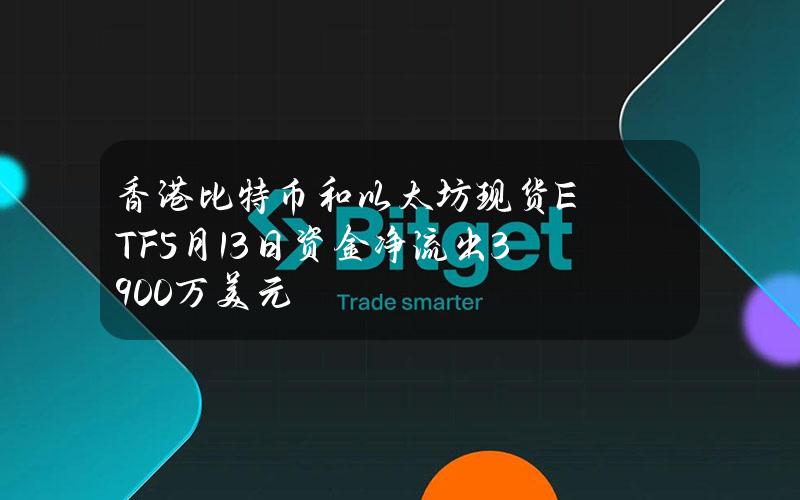 香港比特币和以太坊现货ETF5月13日资金净流出3900万美元