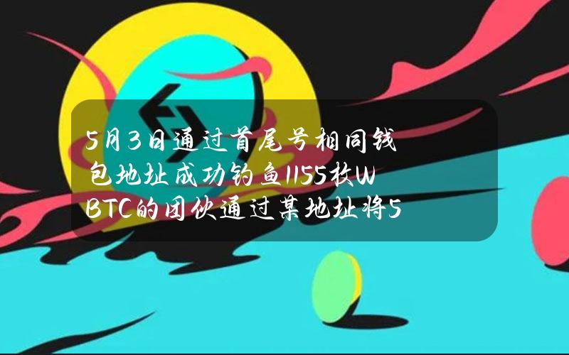 5月3日通过首尾号相同钱包地址成功钓鱼1155枚WBTC的团伙通过某地址将51枚ETH转至受害者地址