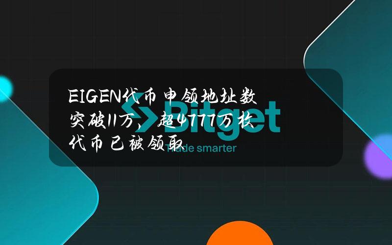 EIGEN代币申领地址数突破11万，超4777万枚代币已被领取