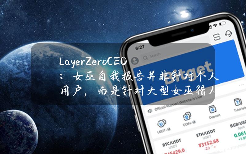 LayerZeroCEO：女巫自我报告并非针对个人用户，而是针对大型女巫猎人