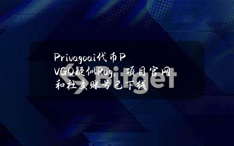 Privago.ai代币PVGO疑似Rug，项目官网和社交账号已下线